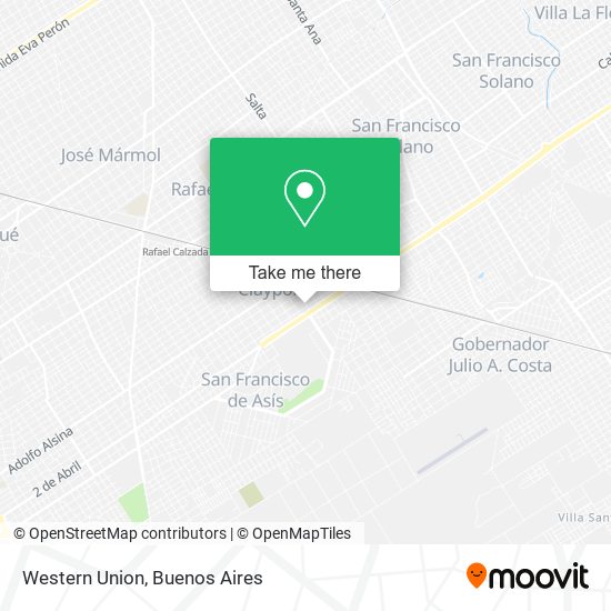 Mapa de Western Union