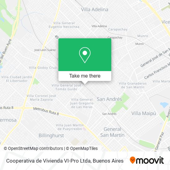 Mapa de Cooperativa de Vivienda VI-Pro Ltda