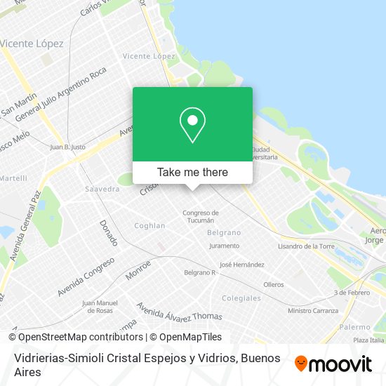 Mapa de Vidrierias-Simioli Cristal Espejos y Vidrios