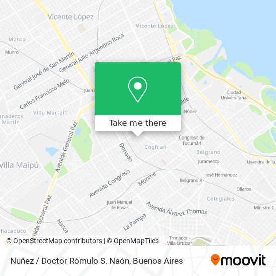 Nuñez / Doctor Rómulo S. Naón map