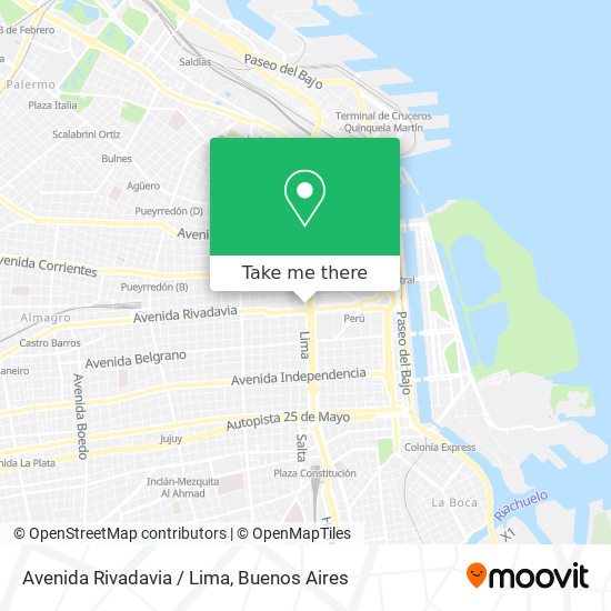Avenida Rivadavia / Lima map