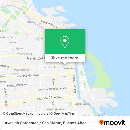 Avenida Corrientes / San Martín map