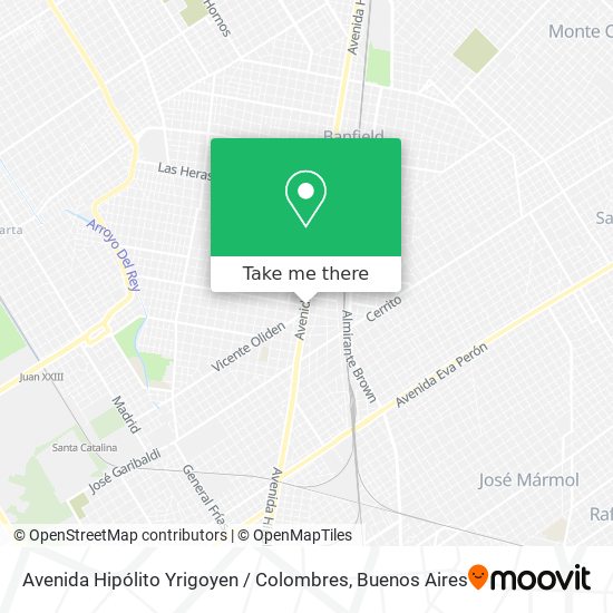 Avenida Hipólito Yrigoyen / Colombres map