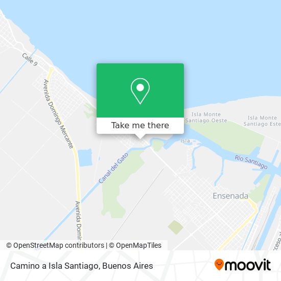Camino a Isla Santiago map