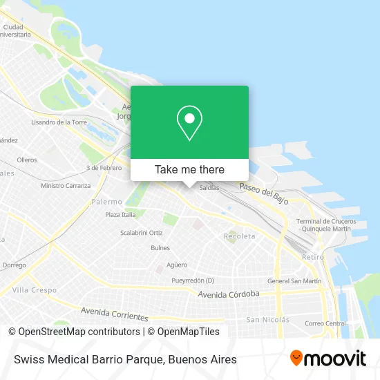 Mapa de Swiss Medical Barrio Parque