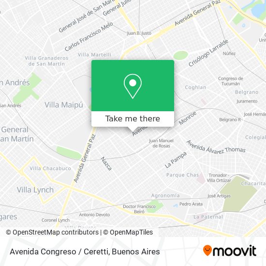 Mapa de Avenida Congreso / Ceretti