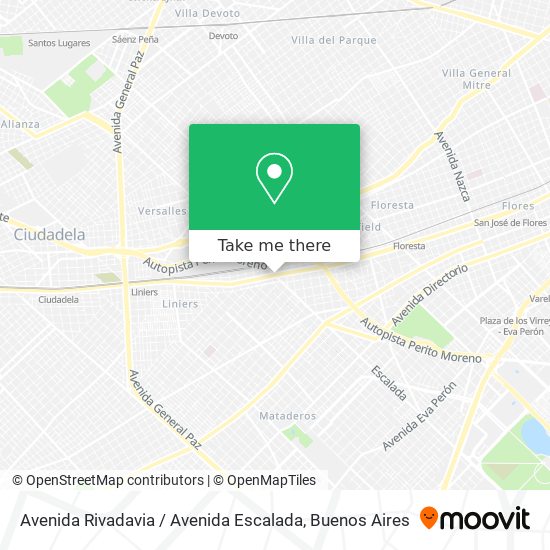 Mapa de Avenida Rivadavia / Avenida Escalada