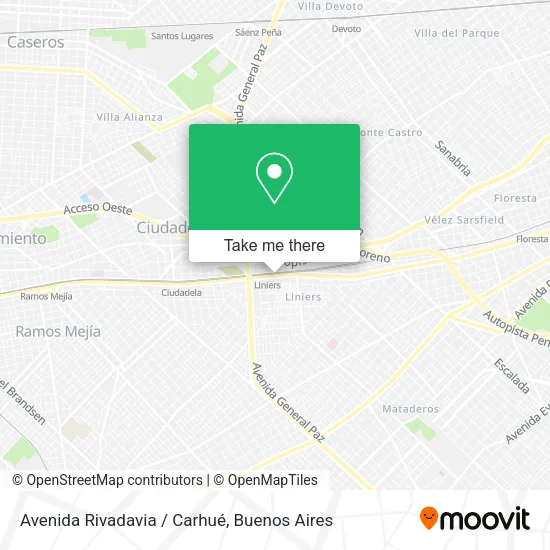 Avenida Rivadavia / Carhué map