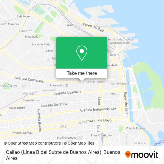 Mapa de Callao (Línea B del Subte de Buenos Aires)