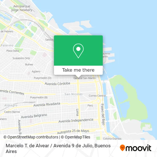 Mapa de Marcelo T. de Alvear / Avenida 9 de Julio
