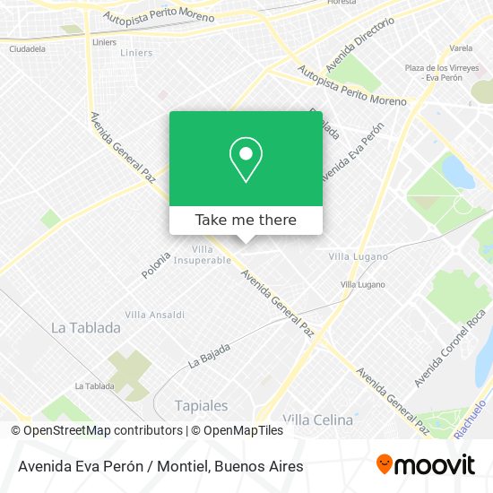 Mapa de Avenida Eva Perón / Montiel