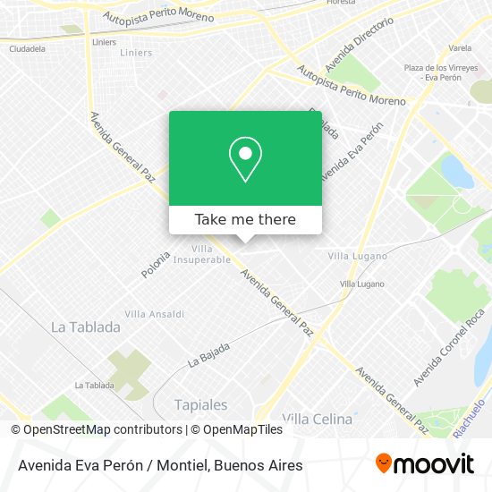 Avenida Eva Perón / Montiel map