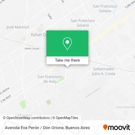 Mapa de Avenida Eva Perón / Don Orione