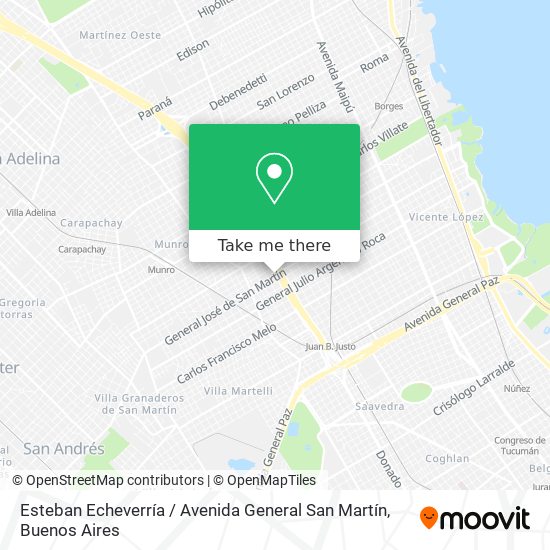 Esteban Echeverría / Avenida General San Martín map