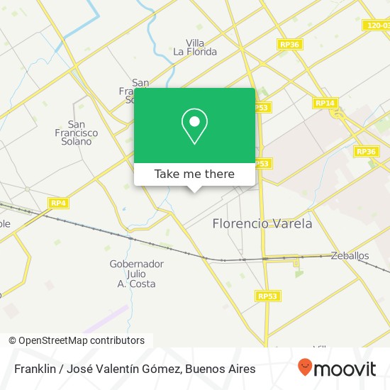 Franklin / José Valentín Gómez map