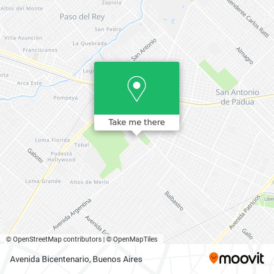 Avenida Bicentenario map