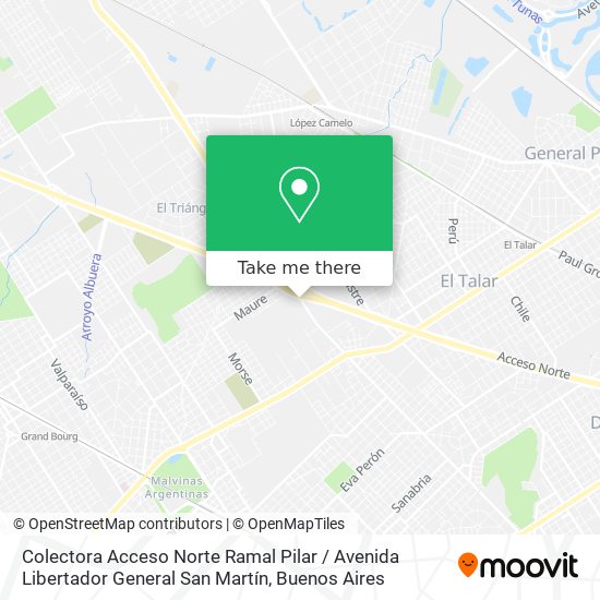 Mapa de Colectora Acceso Norte Ramal Pilar / Avenida Libertador General San Martín