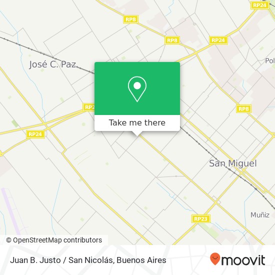 Juan B. Justo / San Nicolás map