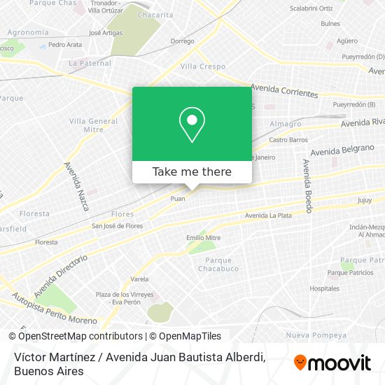 Mapa de Víctor Martínez / Avenida Juan Bautista Alberdi