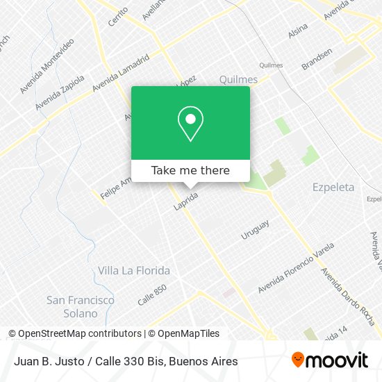 Juan B. Justo / Calle 330 Bis map