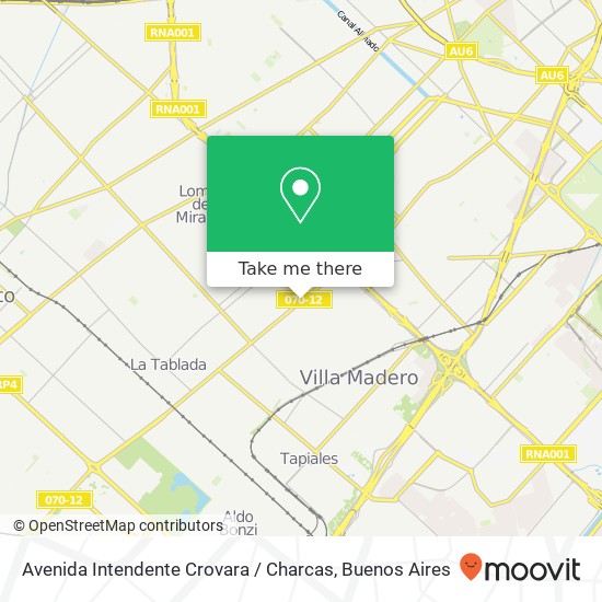 Avenida Intendente Crovara / Charcas map