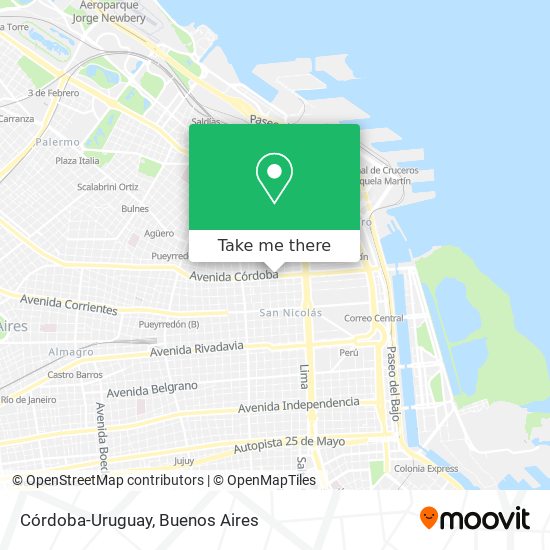 Córdoba-Uruguay map