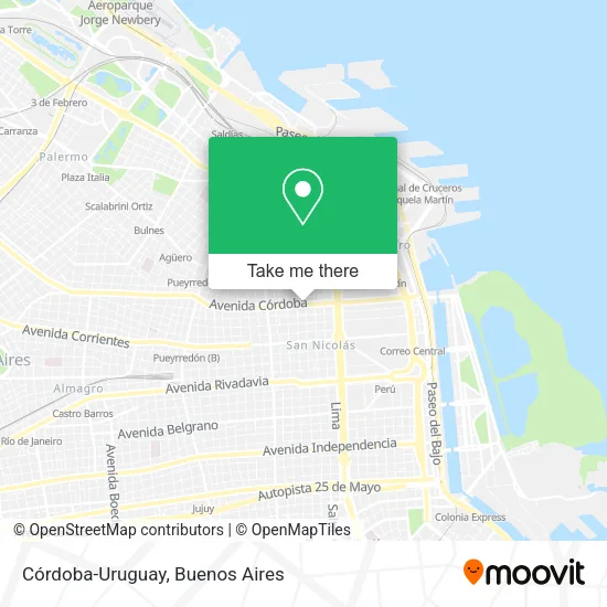 Mapa de Córdoba-Uruguay