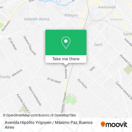 Avenida Hipólito Yrigoyen / Máximo Paz map