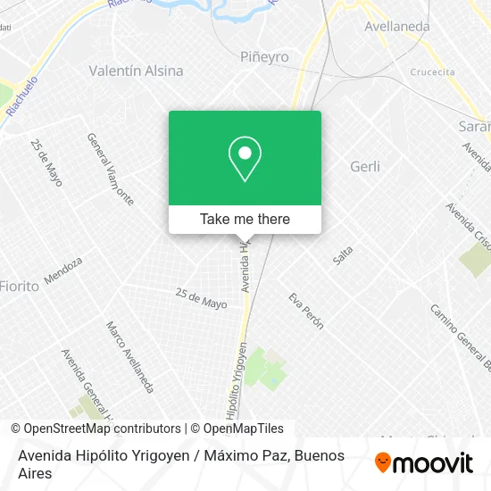 Mapa de Avenida Hipólito Yrigoyen / Máximo Paz