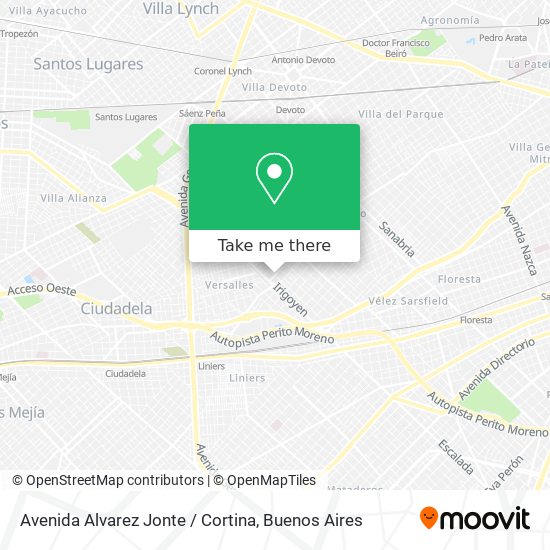 Avenida Alvarez Jonte / Cortina map