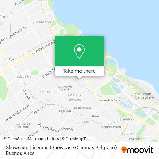 Mapa de Showcase Cinemas (Showcase Cinemas Belgrano)