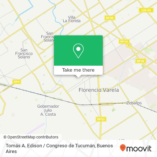 Tomás A. Edison / Congreso de Tucumán map