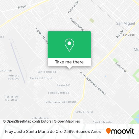 Fray Justo Santa María de Oro 2589 map