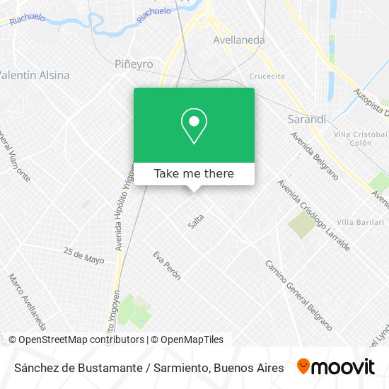 Sánchez de Bustamante / Sarmiento map