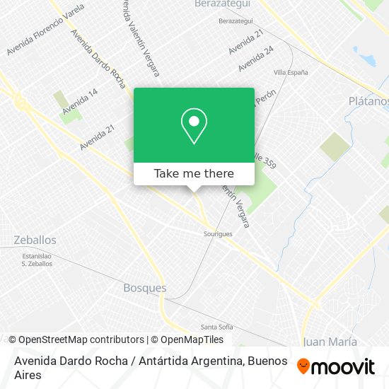 Avenida Dardo Rocha / Antártida Argentina map