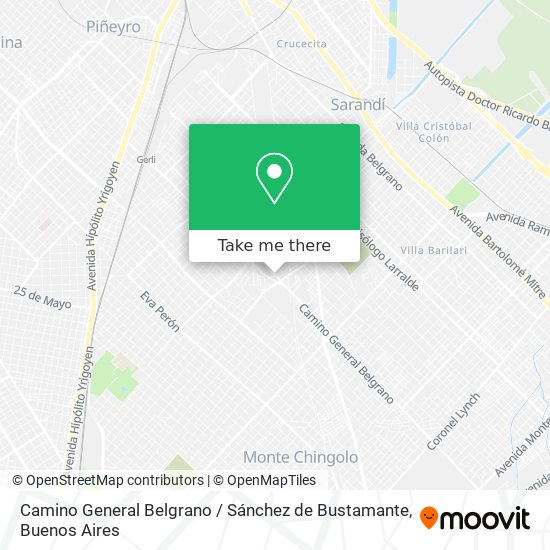 Camino General Belgrano / Sánchez de Bustamante map