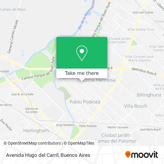 Avenida Hugo del Carril map