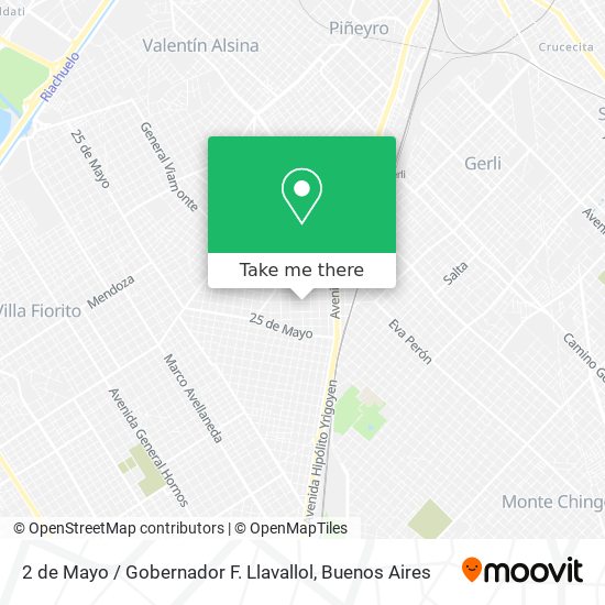 Mapa de 2 de Mayo / Gobernador F. Llavallol