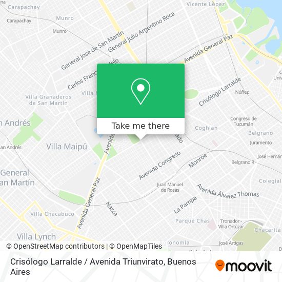 Crisólogo Larralde / Avenida Triunvirato map