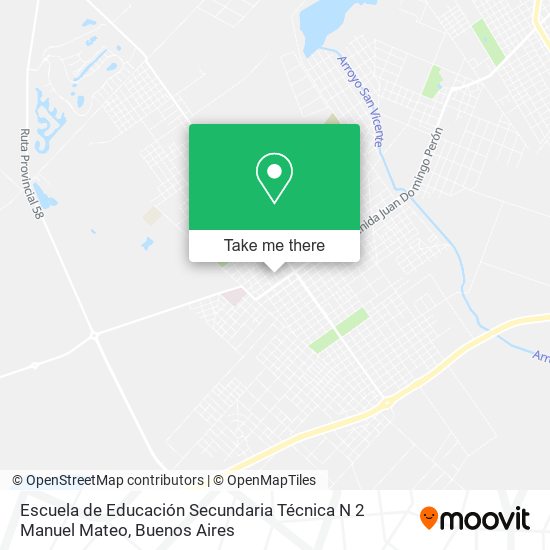 Mapa de Escuela de Educación Secundaria Técnica N 2 Manuel Mateo