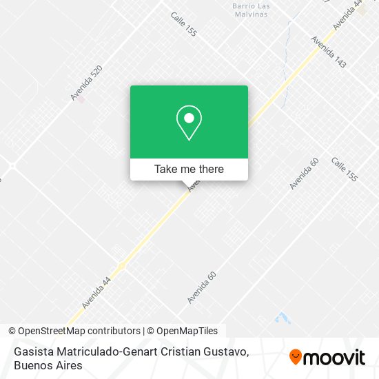 Mapa de Gasista Matriculado-Genart Cristian Gustavo