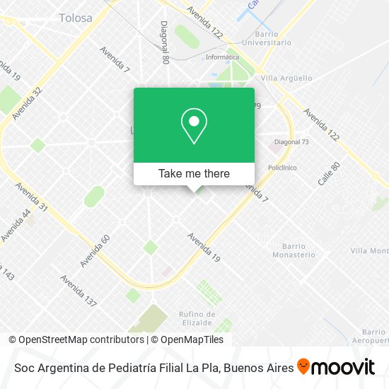 Soc Argentina de Pediatría Filial La Pla map