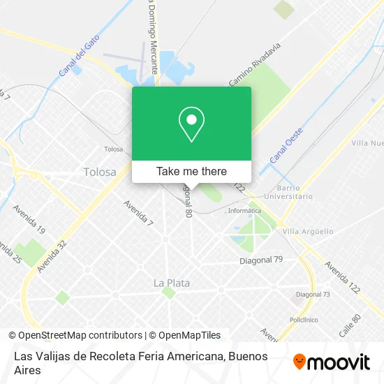 Las Valijas de Recoleta Feria Americana map