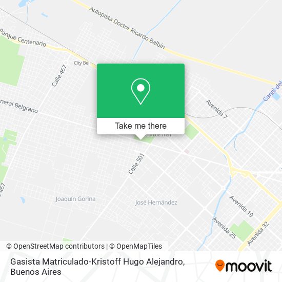 Mapa de Gasista Matriculado-Kristoff Hugo Alejandro