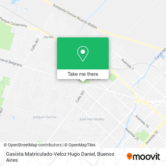 Mapa de Gasista Matriculado-Veloz Hugo Daniel