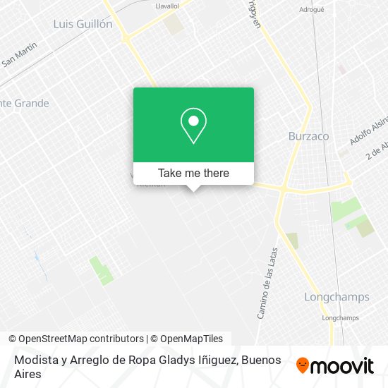 Mapa de Modista y Arreglo de Ropa Gladys Iñiguez