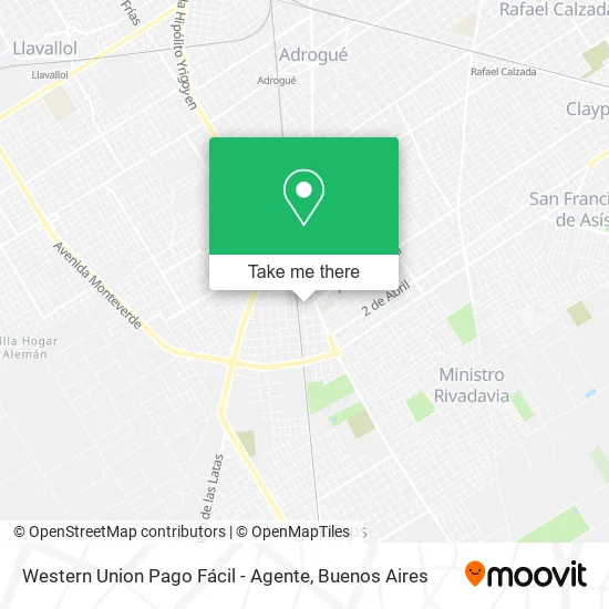 Mapa de Western Union Pago Fácil - Agente
