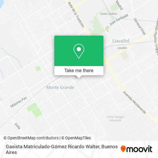 Gasista Matriculado-Gómez Ricardo Walter map