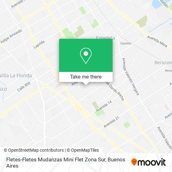 Mapa de Fletes-Fletes Mudanzas Mini Flet Zona Sur
