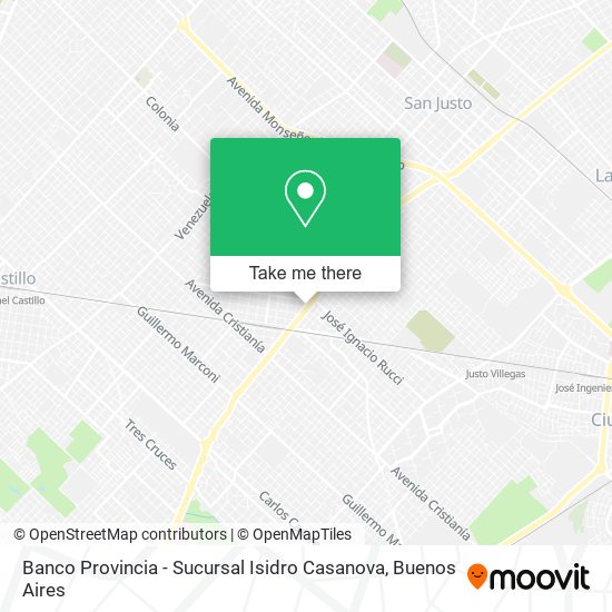 Mapa de Banco Provincia - Sucursal Isidro Casanova